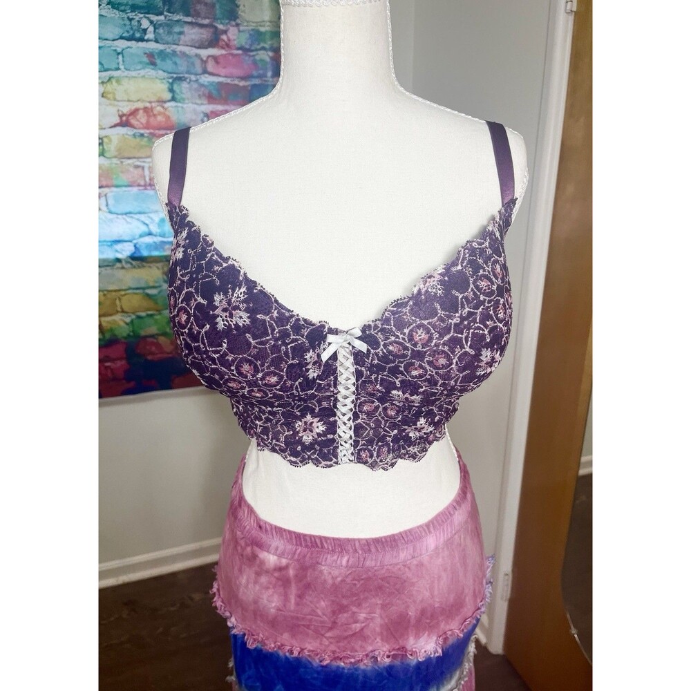 Kiss & Tell Intimates Women Padded 38D Underwire Lacey Bralette Crop Top